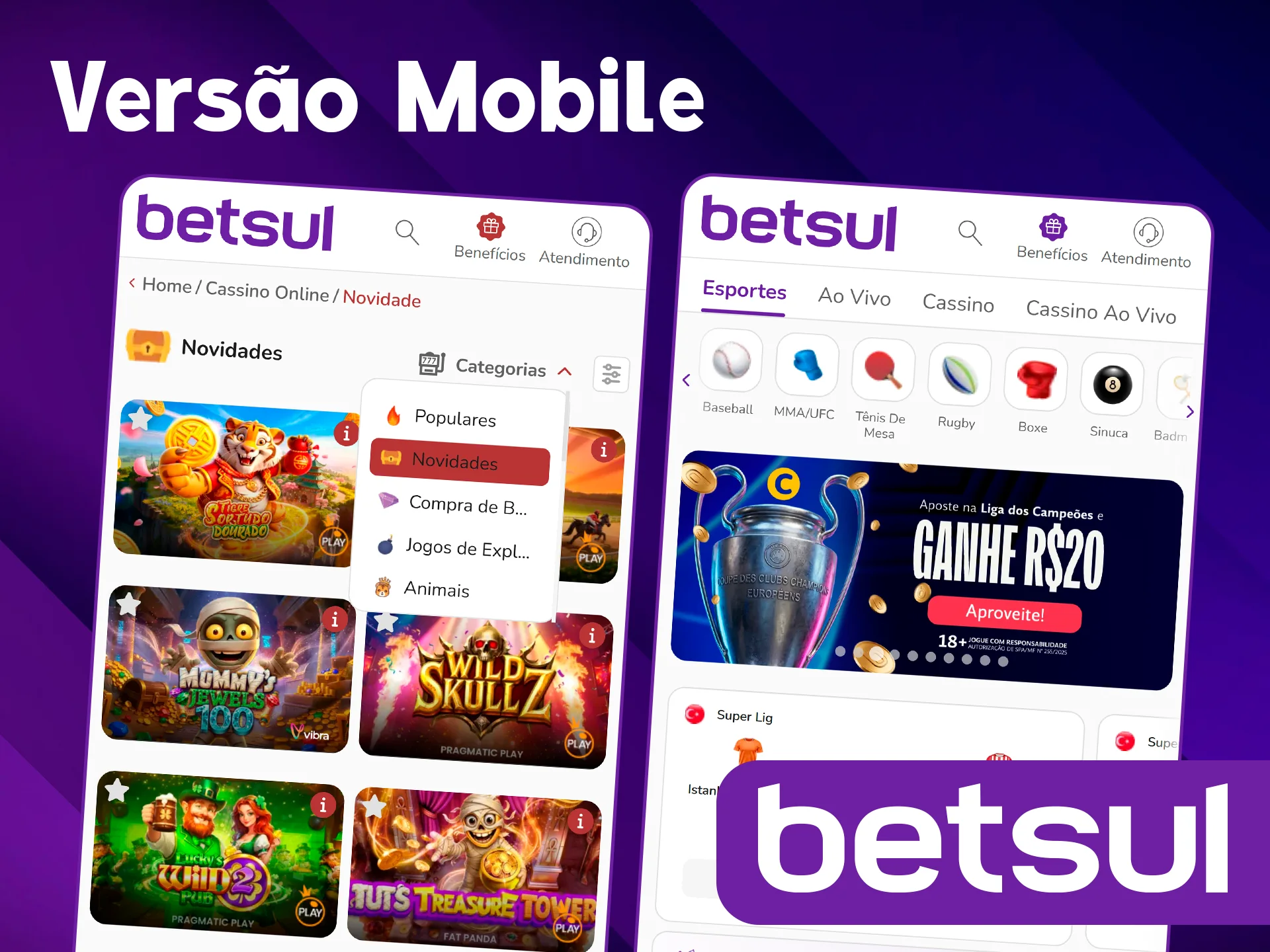 Acesse a versão mobile da Betsul.