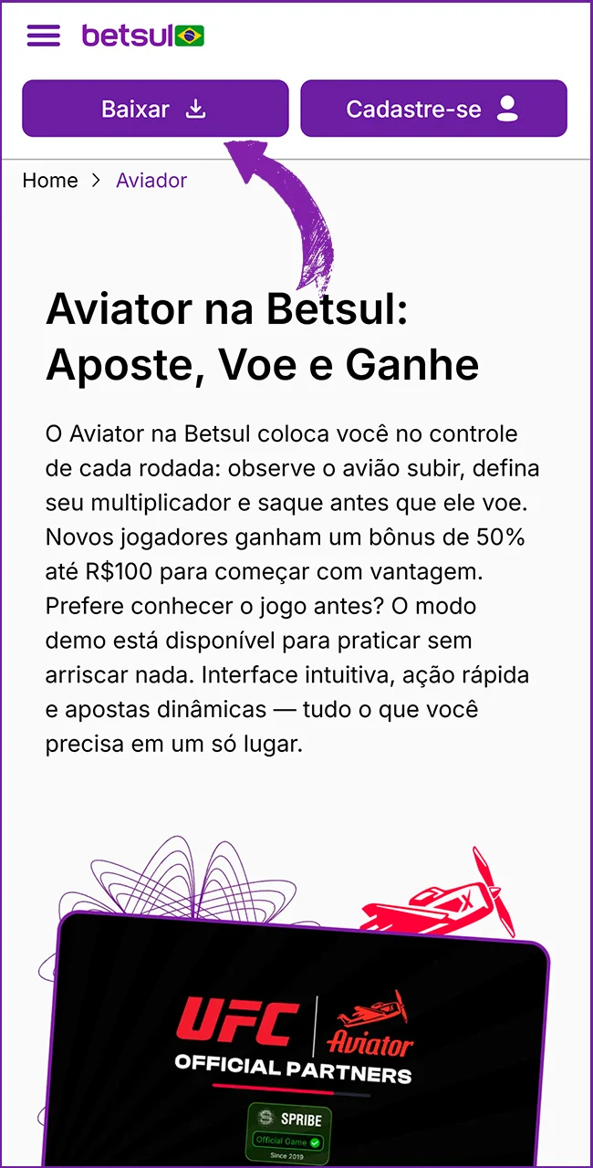 Baixe o APK oficial Betsul.