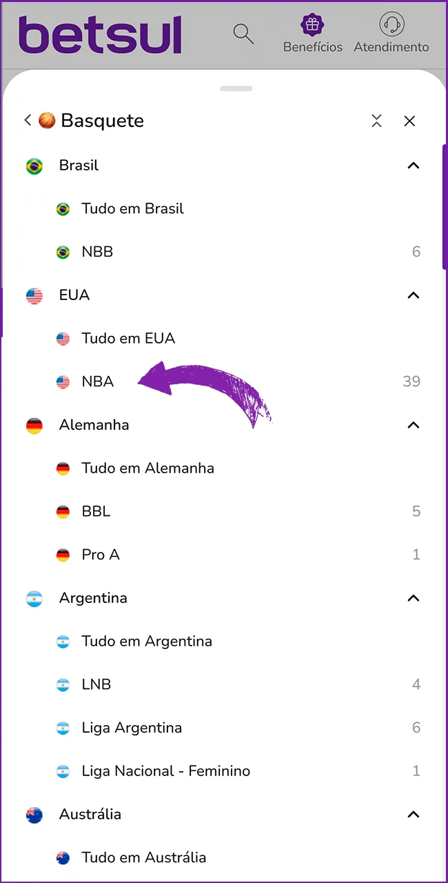 Escolha seu evento na Betsul.