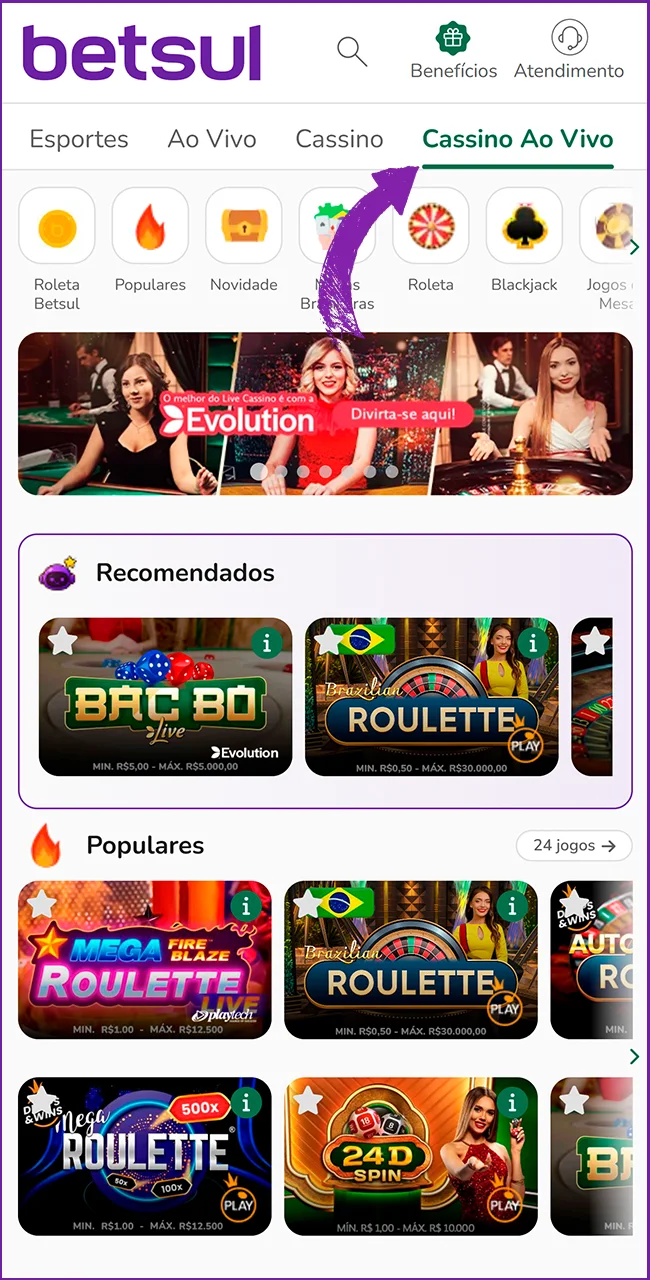 Acesse o cassino Betsul e jogue.
