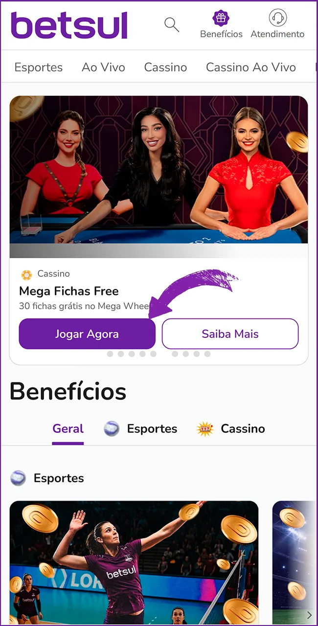 Ative seu bônus na Betsul.