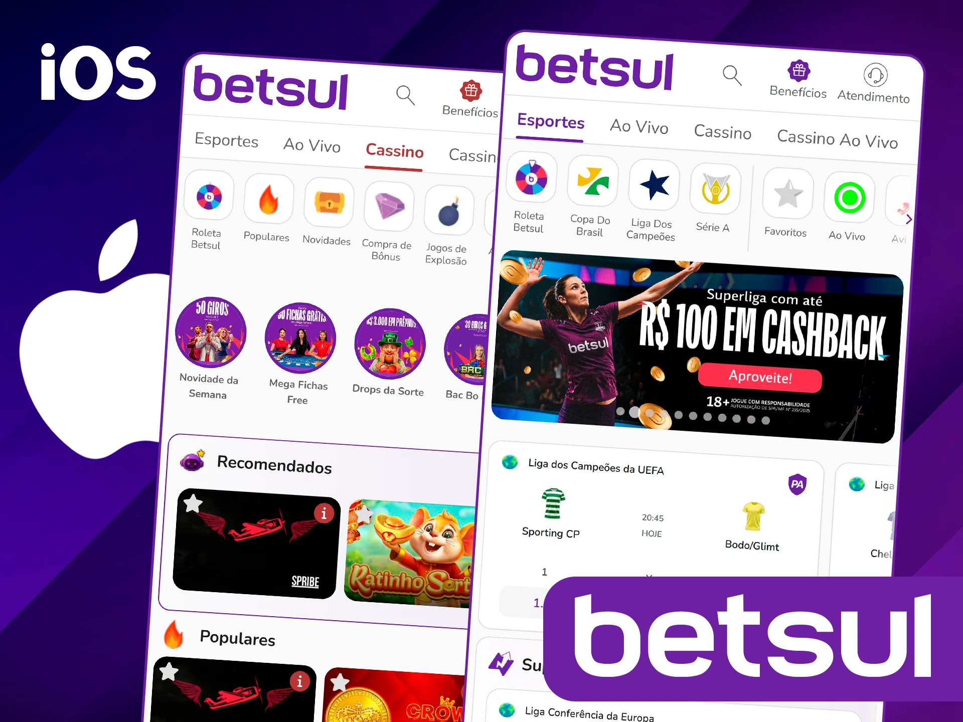 Instale o iOS no Betsul oficial.