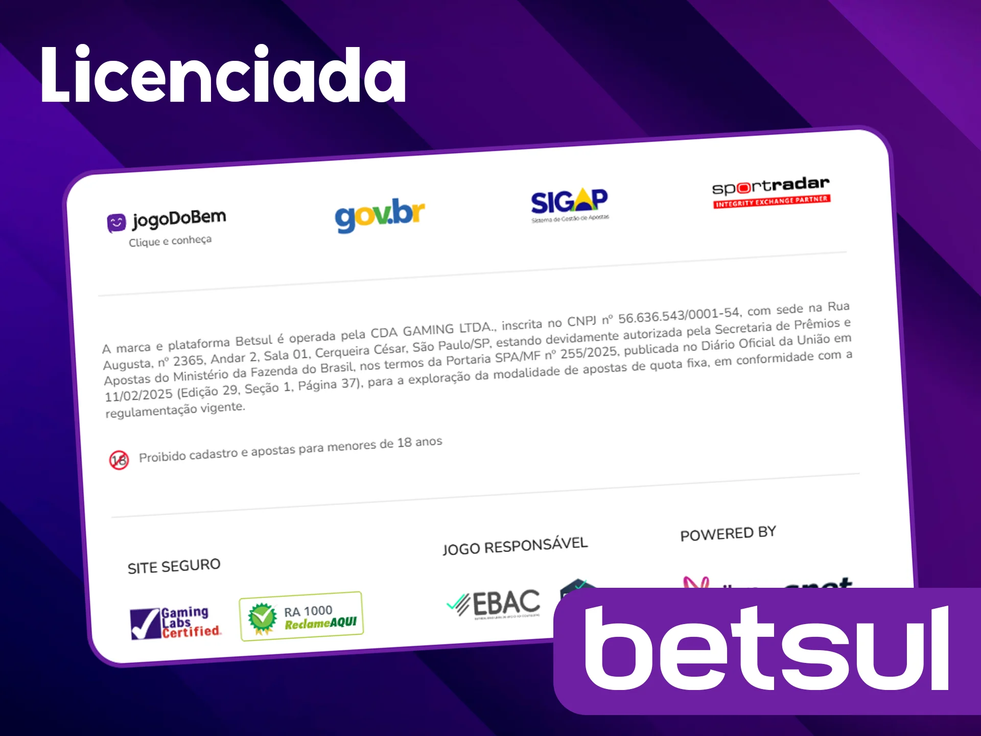 Jogue na plataforma licenciada da Betsul.