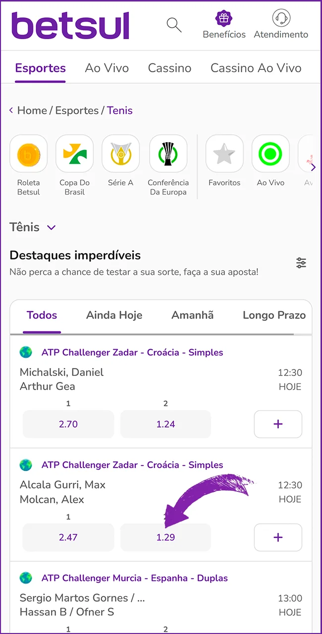 Selecione seu mercado na Betsul.